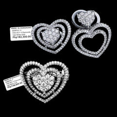 CLEARANCE BEST | Multi-Wear Heart Double Halo Diamond Jewelry Set 14kt