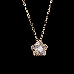 Golden Floral Diamond Necklace 16-18” 18kt