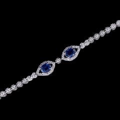 Blue Sapphire Diamond Bracelet 18kt