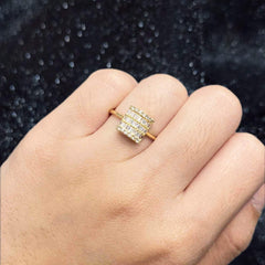 PREORDER | Golden Classic Emerald Baguette Diamond Ring 18ktPREORDER |