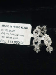 Chain Hoop Diamond Earrings 14kt