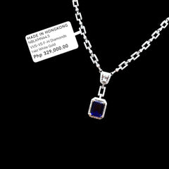 PREORDER | Blue Sapphire Drop Choker Gemstones Diamond Necklace 14kt