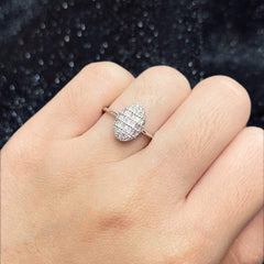 PREORDER | Oval Paved Baguette Diamond Ring 18kt