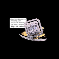 PREORDER | Multi-Tone Emerald Crossover Diamond Ring 14kt