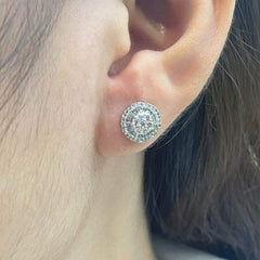 PREORDER | Classic Large Round Stud Diamond Earrings 18kt