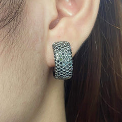 PREORDER | Millionaire’s Hoop Black Colored Diamond Earrings 14kt