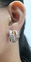 PREORDER | Multi-Tone Round Statement Creolle Diamond Earrings 14kt