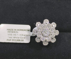 Flora 装饰艺术风格个性钻石戒指 14 克拉