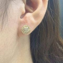 PREORDER | Golden Classic Round Stud Diamond Earrings 18kt