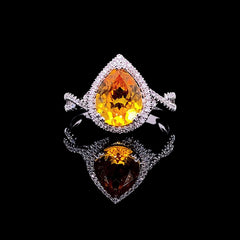#LVNA2024 | Pear Citrine Gemstones Diamond Ring 14kt