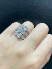 PREORDER | Baguette Paved Cluster Shape Diamond Ring 14kt